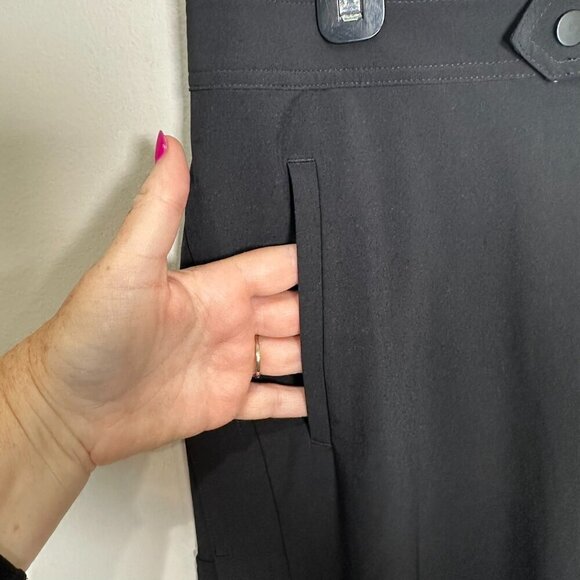 Athleta Uptown Ankle Pants Size 10 Black High Rise Stretch Cargo Travel NWT - Picture 2 of 13